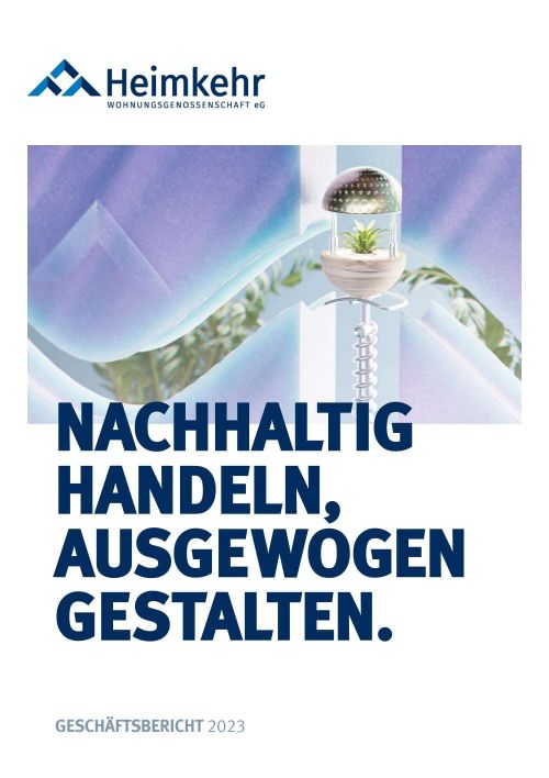 Titelbild Geschäftsbericht 2023 Nachhaltig handeln, ausgewogen gestalten