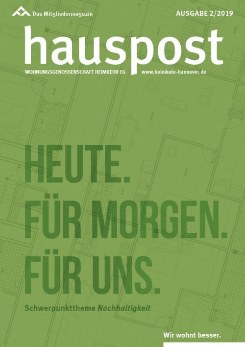 Titelbild 02/2019 Heute. Für morgen. Für uns.